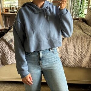Dusty Blue Cropped Hoodie Medium